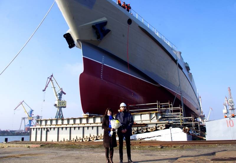 В Керчи спущен на воду патрульный корабль проекта 22160 "Павел Державин"