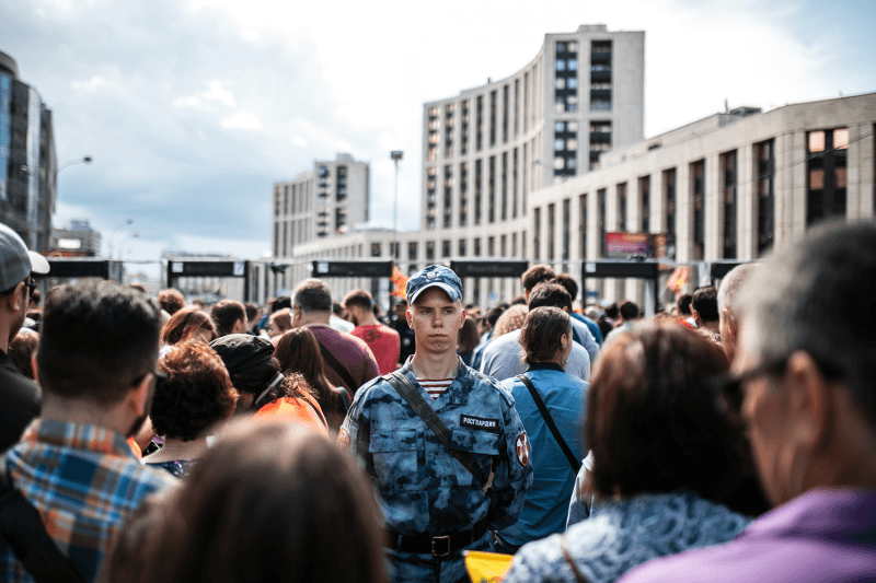 Посмотрите, как на проспекте Сахарова прошел митинг за честные выборы в Мосгордуму